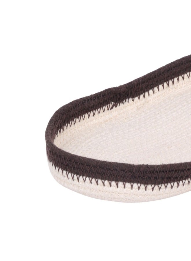 DENOVA Trinket Tray Set of 2 - Cotton Organizer Tray for Jewelry, Keys & Small Essentials, Beige & Black - Image 5